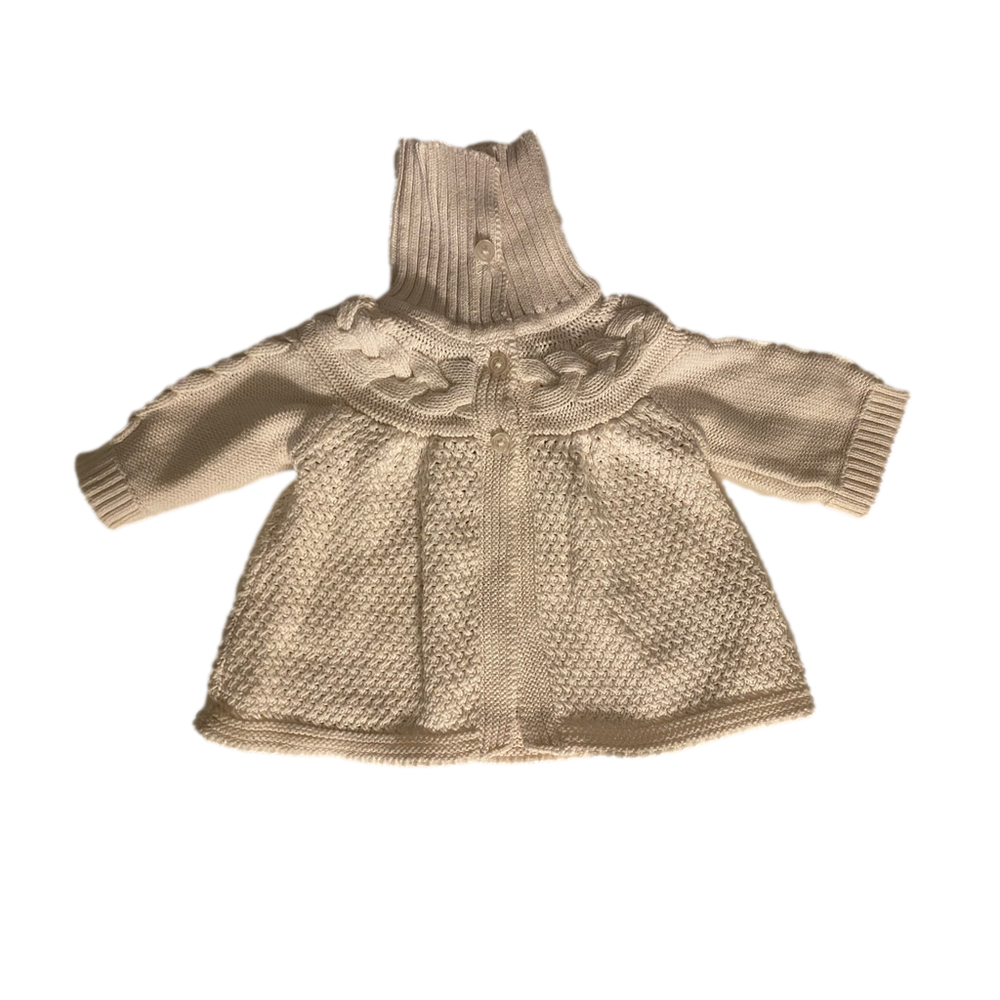 Girls White Knit Baby Gap Cardigan, 6-12 Months, White